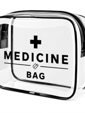 Clear Toiletry Bag Zipper Carry Handle Travel Makeup Pouch